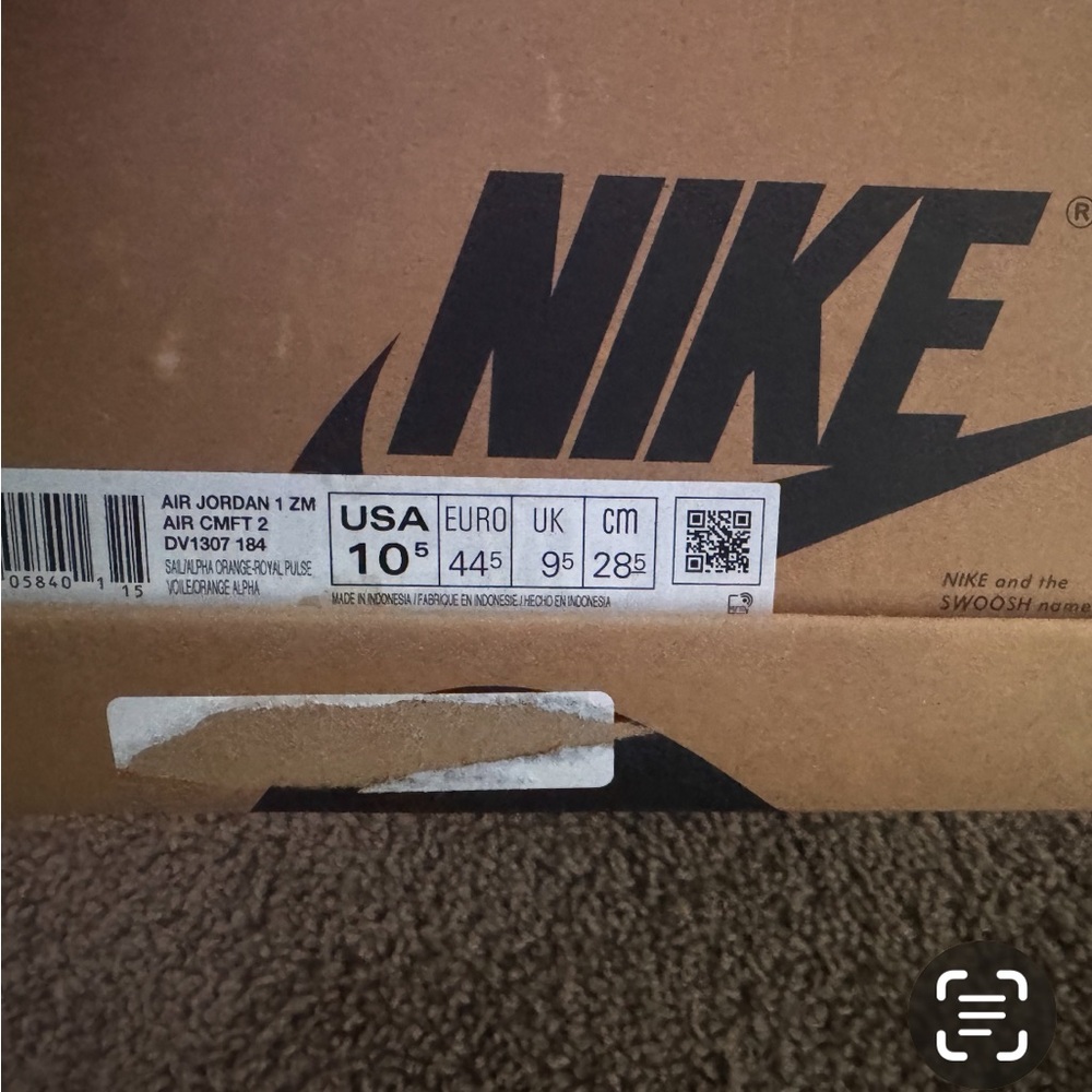 Nike Air Jordan 1 CMFT 2 Box with Black Logo